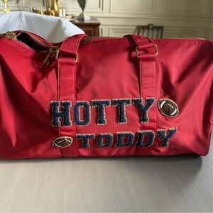 Stoney Clover Lane Red Embroidered Duffel Bag